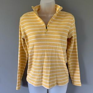 L.L Bean Striped Half ZIP Long Sleeve